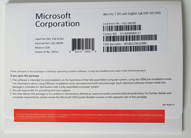 32+64 langues multi de paquet professionnel d'OEM de Windows 7 de bit avec le DVD