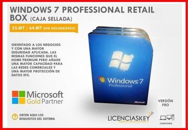 Version globale de vente au détail de Microsoft Windows 7 de secteur, disque de vente au détail de Windows 7 pour l'ordinateur portable