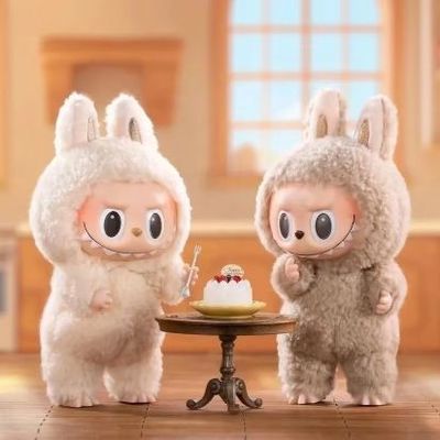 Originaux Autentique Popmart Labubu Monstres Excitant Macaron Siège Boîte à voile Figure Plush Poupée Cute Jouets Boîtes mystérieuses