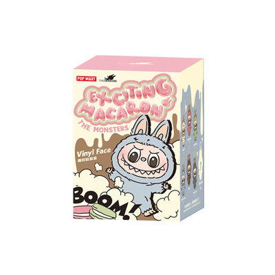 PopMARTS Autentiques monstres Labubu Excitant Macaron Boîte aveugle Figure Plush Doll Jouets mignons Boîtes mystérieuses