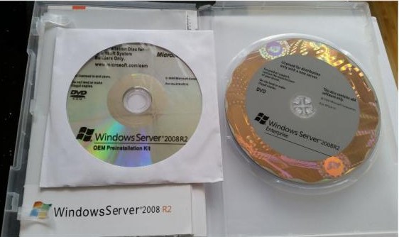 Édition entreprise R2 de Windows 2008 de disque de dvd d'autocollant de COA R2 du serveur 2008 du bit DVD Microsoft Windows du paquet 32bit 64 d'OEM