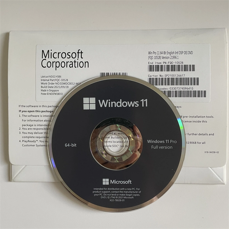 Microsoft Windows 11 PRO OEM 64 Bit Russian Korean Spainish French German Multi-Language